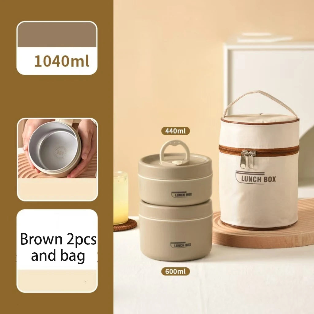 Stackable Stainless Steel Insulated Bento Lunch Box – Leakproof & Microwavable Food Container with Separate Layers