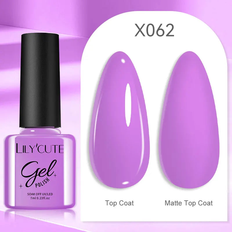 7ml Nail Gel Polish – 125 Solid Colors, Soak-Off UV LED Semi-Permanent Gel for Manicure