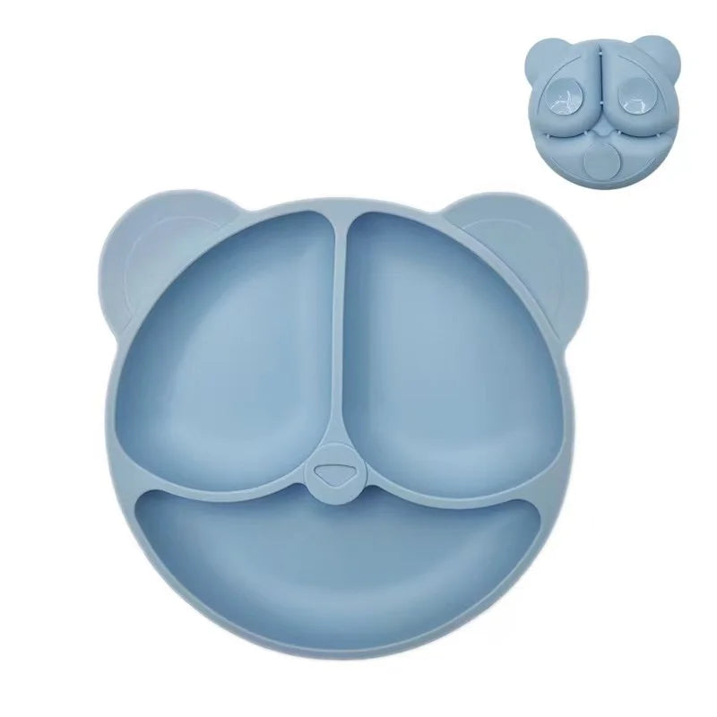 Baby Silicone Suction Plate – Smile Face Cartoon Toddler Tableware for Safe & Fun Feeding