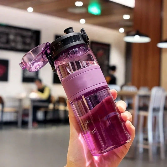 500ML Portable Sport Water Bottle – Large Capacity Plastic Travel Mug with Handle for Hiking, Office, and Daily Use