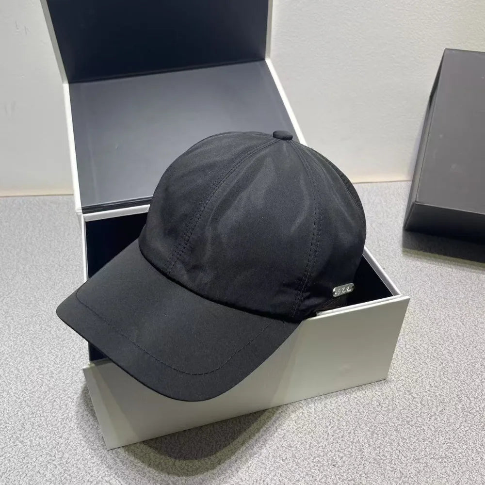 Unisex Embroidered Letter Baseball Cap – Adjustable Cotton Sun Hat with Inverted Iron Logo for Travel and Casual Wear