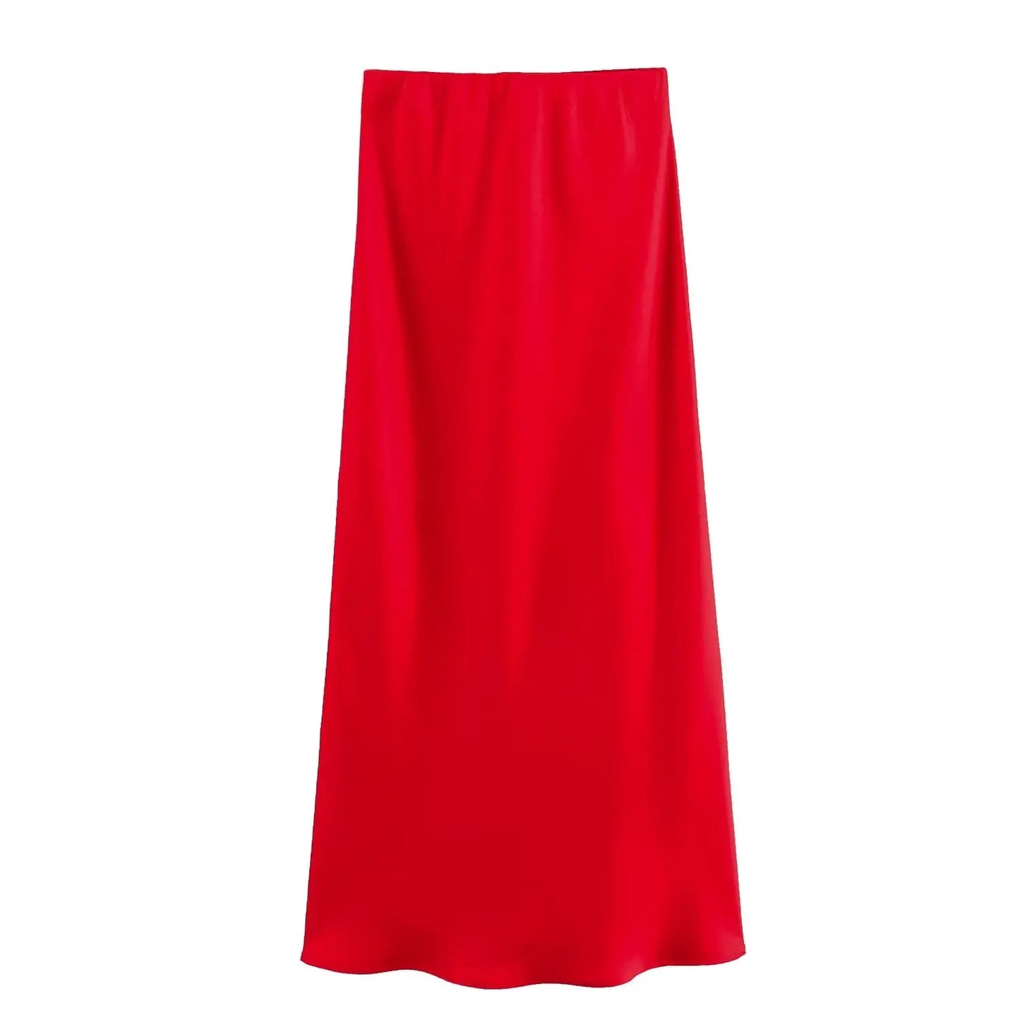Solid Satin Mermaid Skirt – Women's Elegant Slim Fit Ankle-Length Beach Style Skirt