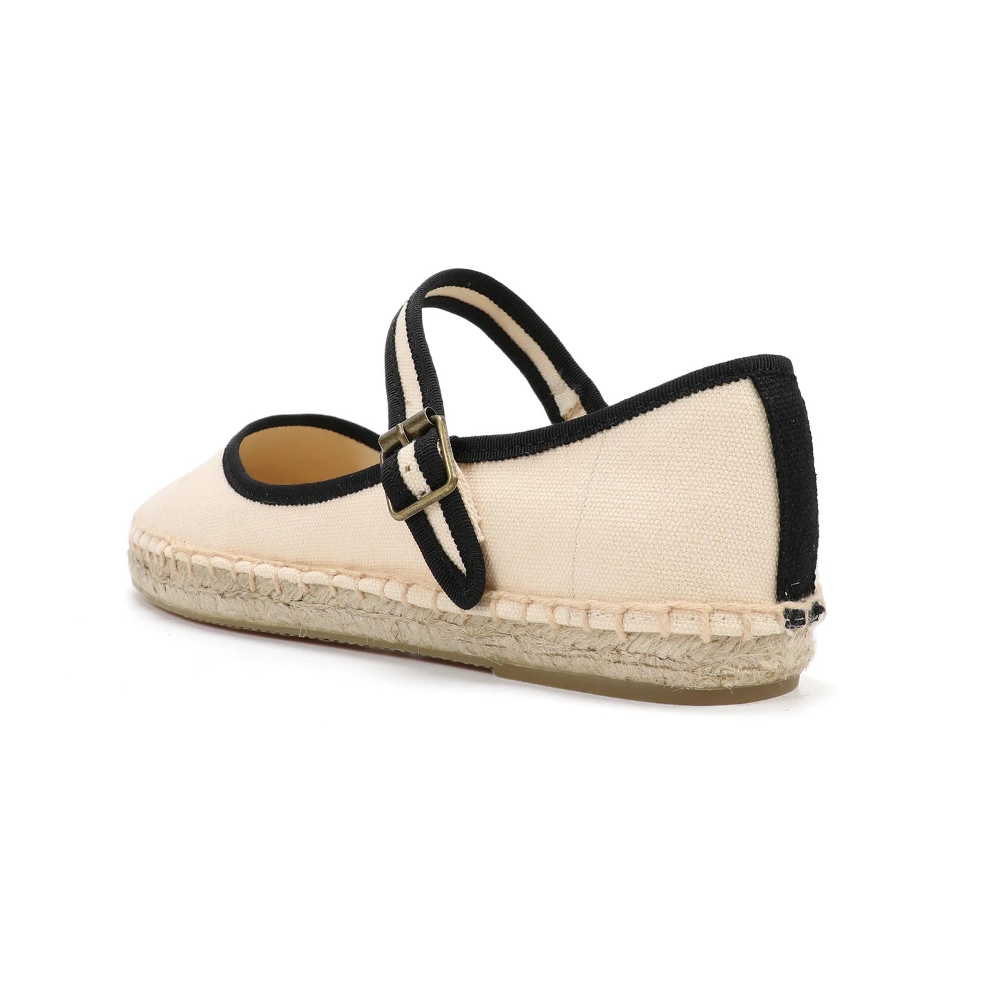 Breathable Canvas Mary Jane Espadrille Flats – Women's Loafers with Buckle Strap for Spring & Autumn