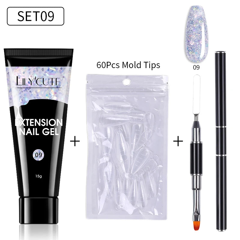 15ml Nail Extension Gel Kit – Soak Off UV Acrylic Gel in White, Clear & Pink for Home or Salon Nail Art
