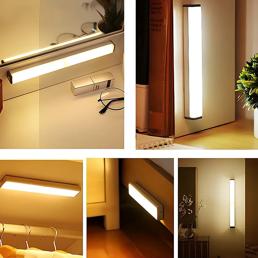Wireless LED Motion Sensor Light – USB Rechargeable Magnetic Night Lamp for Closet, Wardrobe, Kitchen & Hallway
