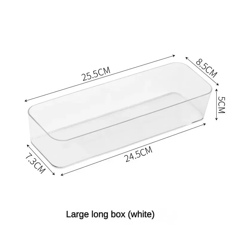 Clear Acrylic Desk Drawer Organizer – Multi-Purpose Storage Bins for Makeup, Bathroom, Office, and Kitchen Accessories