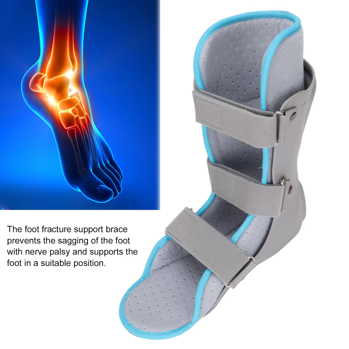 Adjustable Ankle and Foot Support Brace – Breathable Stabilizer for Fracture Recovery, Sprain Protection, and Bone Care Splint