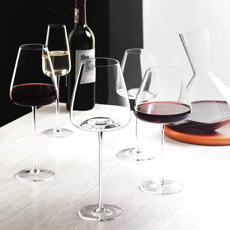 2pcs Large Capacity Burgundy Bordeaux Square Red Wine Glasses – High-End Goblets for Champagne, Water & Party Use