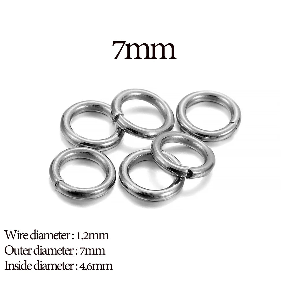 30–200pcs Stainless Steel Split Jump Rings – 3–25mm Open Loop Connectors for DIY Jewelry Making Accessories