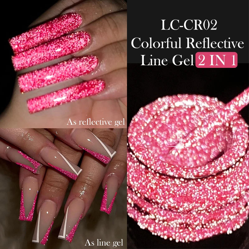 7ml Metallic Chrome Silver Mirror Effect Gel – Super Bright Line Art & French Tip Nail Painting Gel Polish