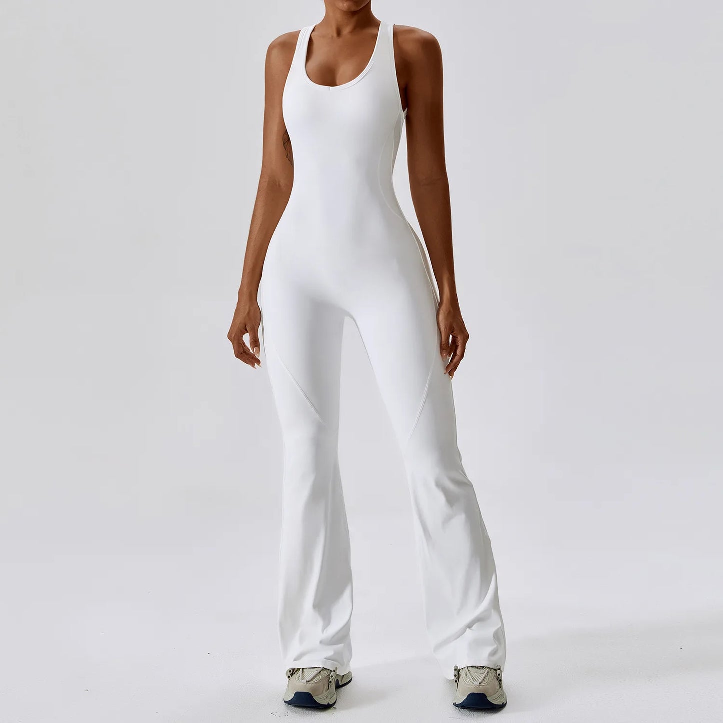 Women's One-Piece Sleeveless Yoga Jumpsuit – Seamless Butt-Lifting Fitness Bodysuit for Activewear & Workout