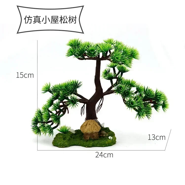 Simulation Aquarium Plant Decoration – Plastic Water Plants, Flowers, Trees, and Rock Accessories for Fish Tank Landscaping