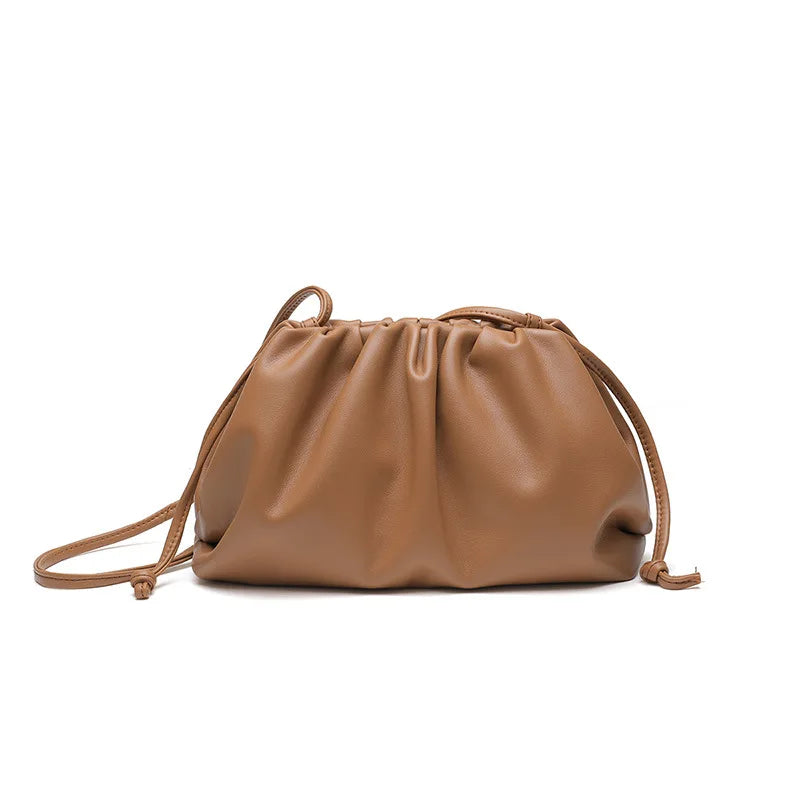Soft PU Leather Hobo Bag – Women's Minimalist Shoulder & Crossbody Handbag with Hasp Closure