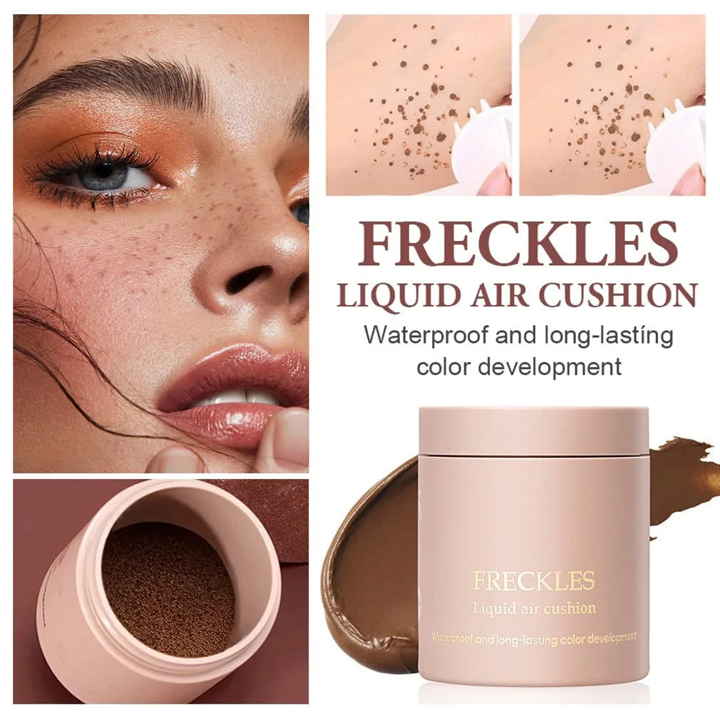 Air Cushion Freckle Stamp Kit – Natural-Looking Freckles for Face & Body, Waterproof Makeup