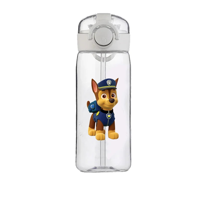 400ml PAW Patrol Chase Water Bottle – Leak-Proof Cartoon Plastic Cup with Straw for Kids, School, and Outdoor Sports Use