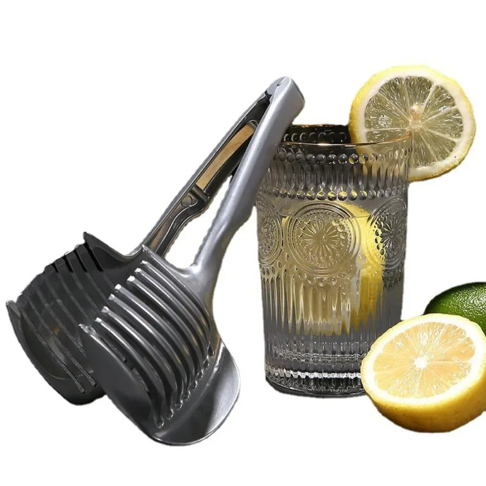 Stainless Steel Handheld Fruit and Vegetable Slicer – Orange, Lemon, Tomato, Onion Cutter Clip for Kitchen Prep
