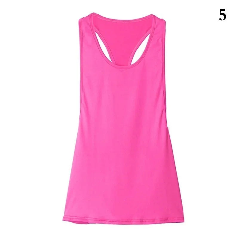 Women's Quick-Dry T-Back Tank Top – Slim Fit Sleeveless Workout Vest