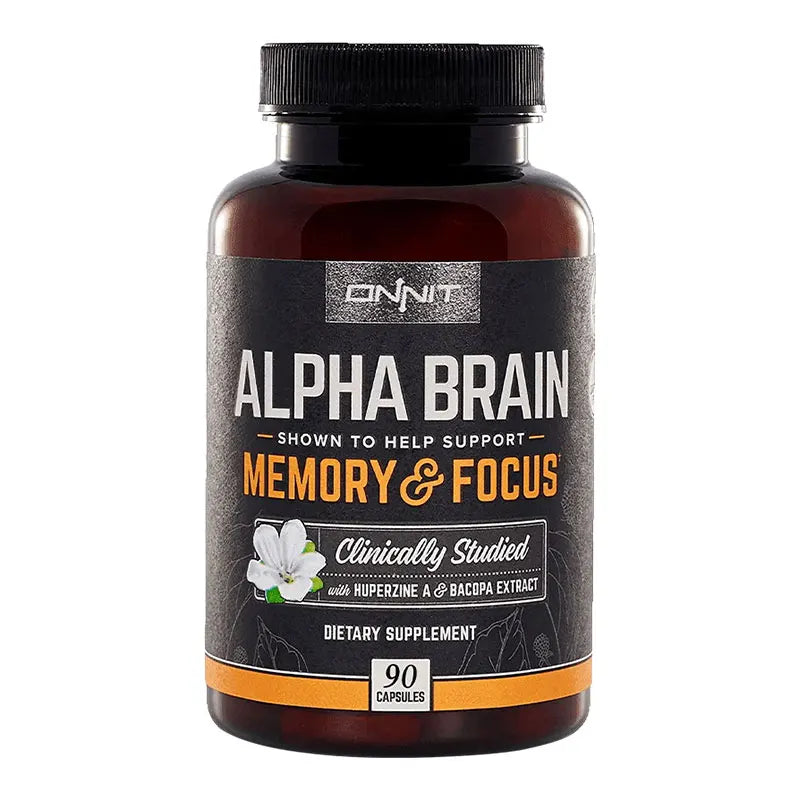 Alpha Brain Nootropic Supplement – Supports Focus, Memory & Mental Clarity – Cognitive Enhancer with Vitamin B6 – 90 Capsules
