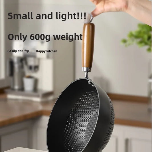 Small Cast Iron Frying Pan – Flat Bottom Non-Coated Stir Fry & Stew Pan for Gas Stove and Induction Cooker