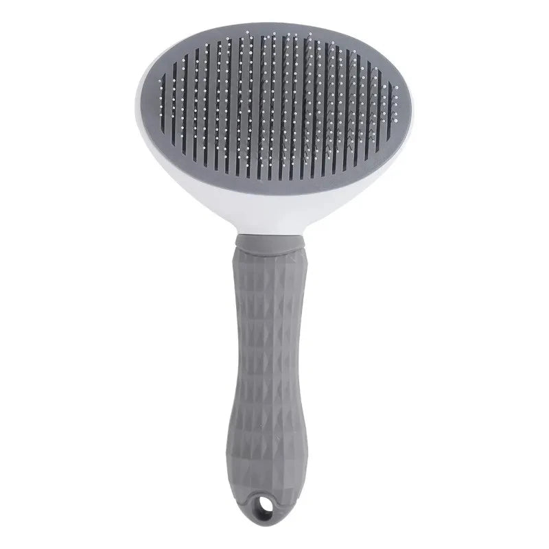 Stainless Steel Pet Grooming Brush – Hair Removal Comb for Long-Haired Dogs and Cats with Anti-Slip Handle