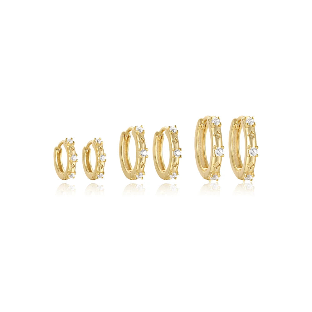 925 Sterling Silver Twisted Gold Hoop Earrings for Women – Multiple Sizes Huggie Studs