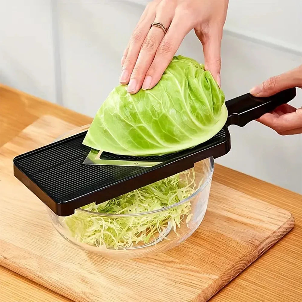 Stainless Steel Cabbage Slicer & Grater – Handheld Vegetable Shredder Mandoline for Salad, Slaw, and Food Prep