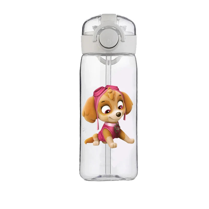 400ml PAW Patrol Chase Water Bottle – Leak-Proof Cartoon Plastic Cup with Straw for Kids, School, and Outdoor Sports Use