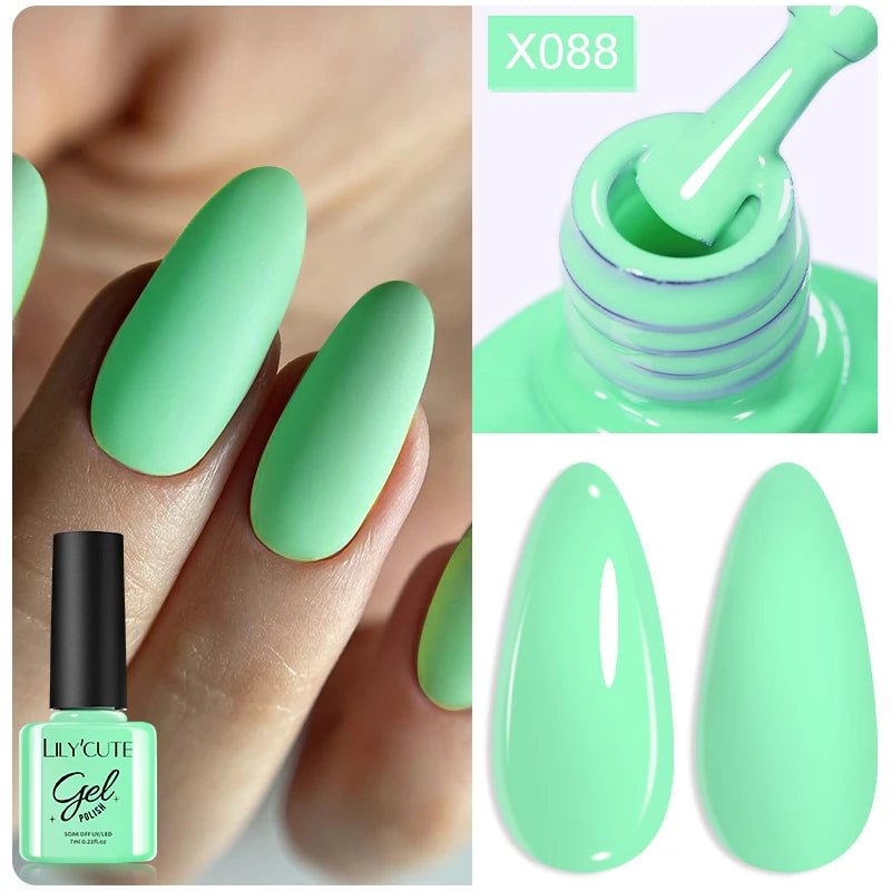 7ml Nail Gel Polish – 125 Solid Colors, Soak-Off UV LED Semi-Permanent Gel for Manicure