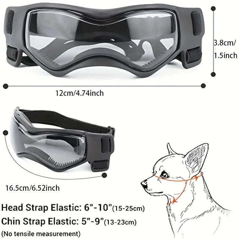 UV-Protective Dog & Cat Sunglasses – Curved Lens Goggles for Small and Medium Pets, Outdoor Eye Protection