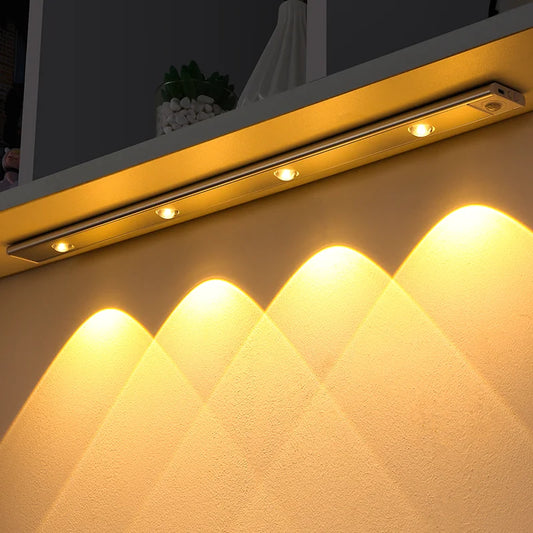 Ultra-Thin Motion Sensor LED Light – Rechargeable Wireless Strip Lamp for Wardrobe, Kitchen, Bedroom, or Closet – USB Indoor Night Lighting