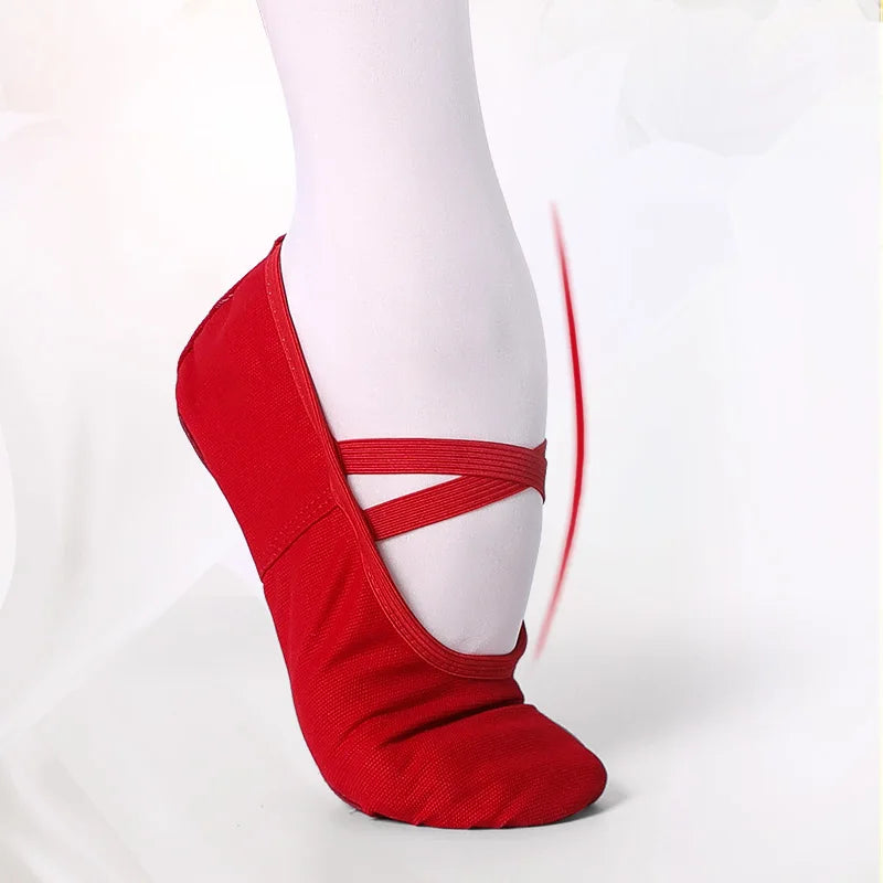 Canvas Ballet Slippers for Girls & Women – Soft Sole Gymnastics and Dance Practice Shoes