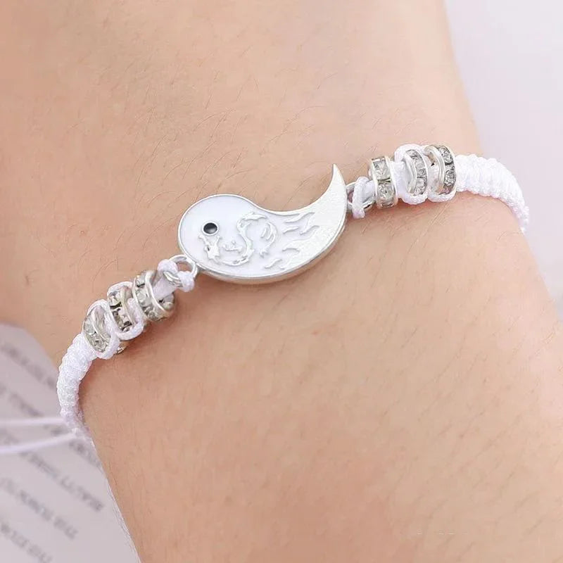 Yin Yang Dragon Charm Bracelets – Adjustable Couple Friendship Jewelry Set