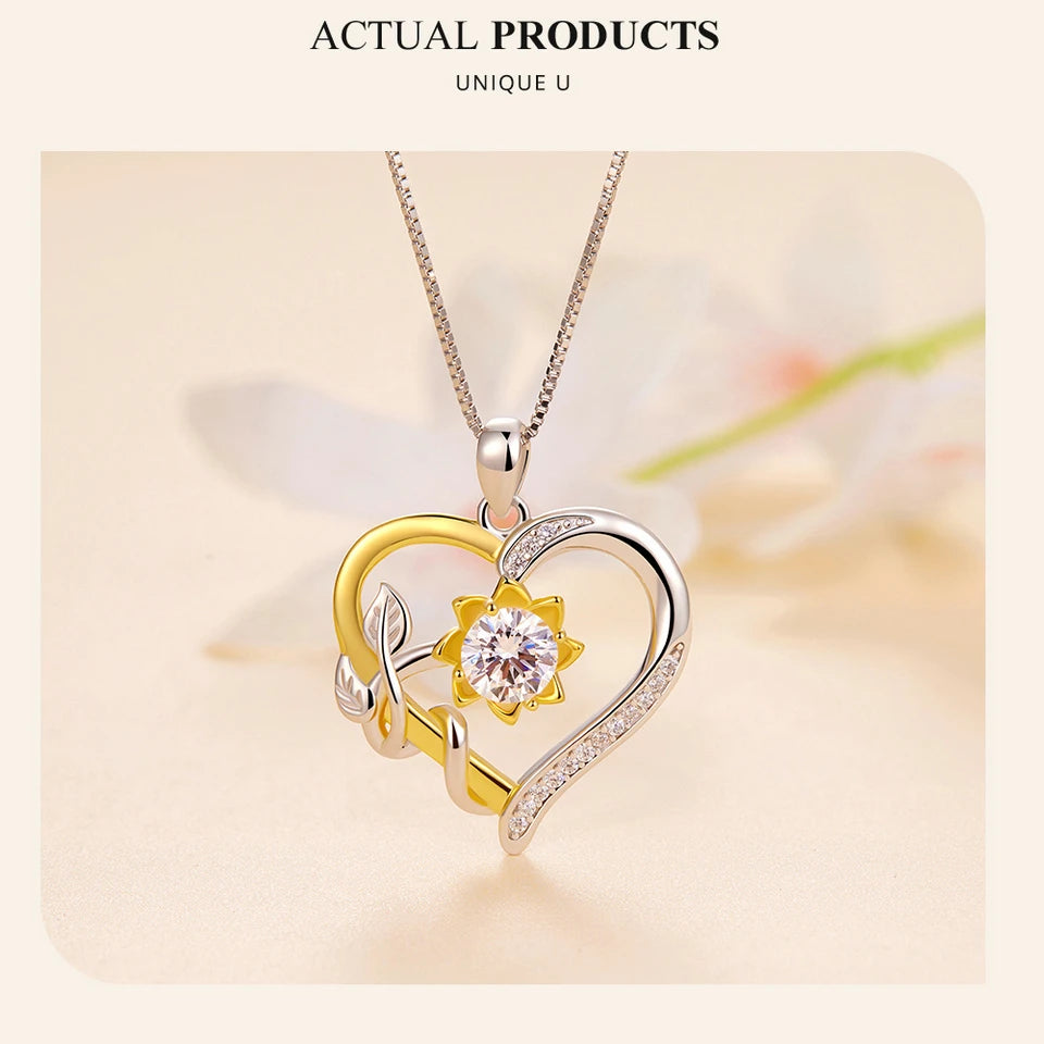 1 Carat Heart-Shaped Moissanite Pendant Necklace – D Color VVS1 Stone with 925 Sterling Silver Chain for Women