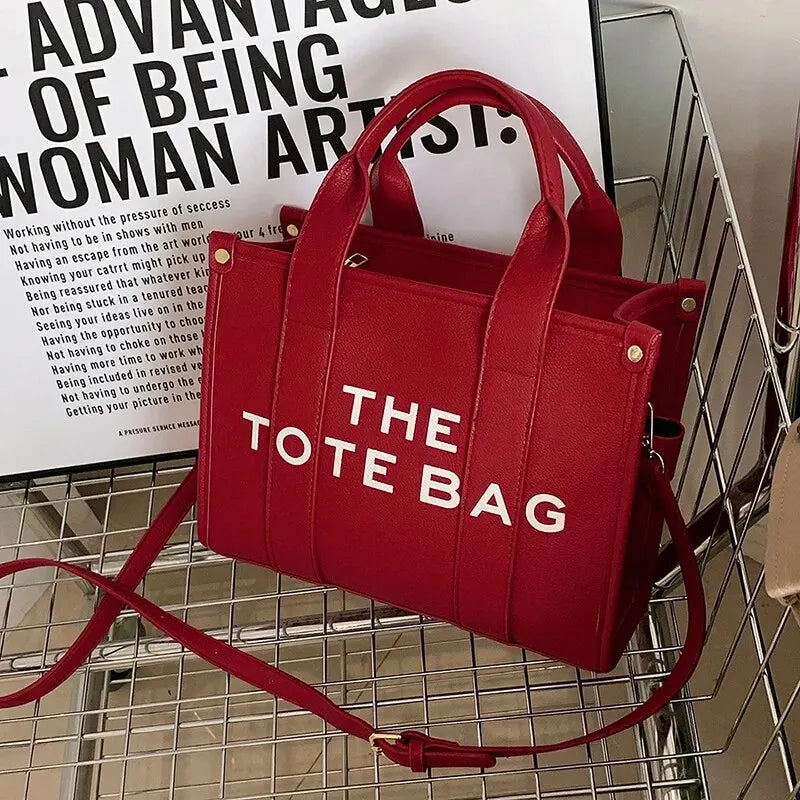 Women's Large Solid Tote Bag – Fashion Crossbody Handbag with Zipper Closure and Interior Compartment