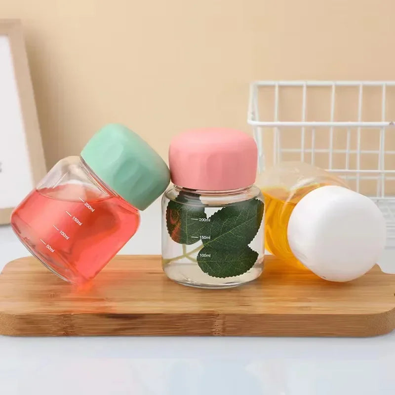 300ml High Borosilicate Glass Mini Water Cup with Lid – Transparent Leak-Proof Juice Mug for Travel and Home Use