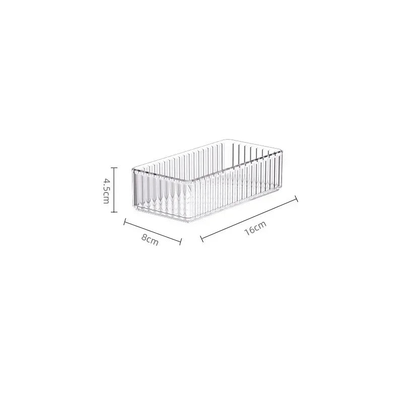 Clear Acrylic Desk Drawer Organizer – Multi-Purpose Storage Bins for Makeup, Bathroom, Office, and Kitchen Accessories