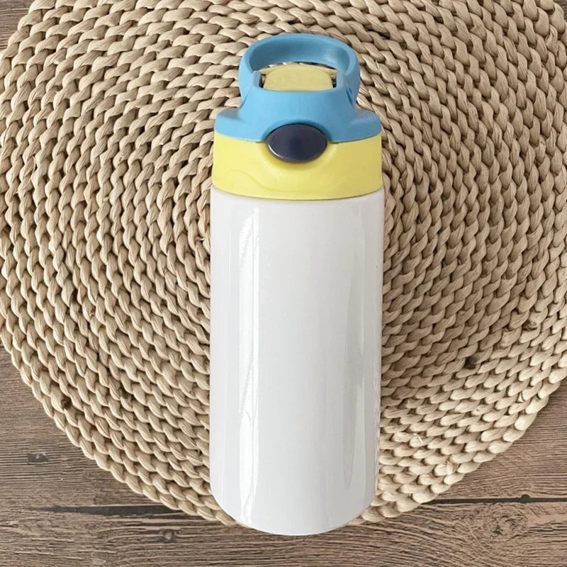 12oz Stainless Steel Kids Sippy Cup – Double Wall Insulated Tumbler with Straw and Flip-Top Lid