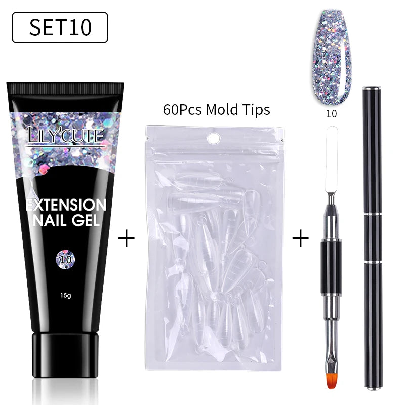 15ml Nail Extension Gel Kit – Soak Off UV Acrylic Gel in White, Clear & Pink for Home or Salon Nail Art