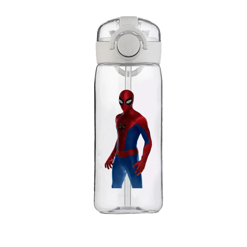 400ml Spider-Man Cartoon Water Bottle – Heat-Resistant Plastic Cup for Boys and Girls, Food-Grade Student Drinking Cup Gift