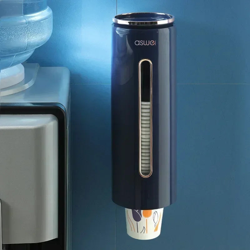 Wall-Mounted Automatic Cup Dispenser – Disposable Paper Cup Holder with Suction Mount