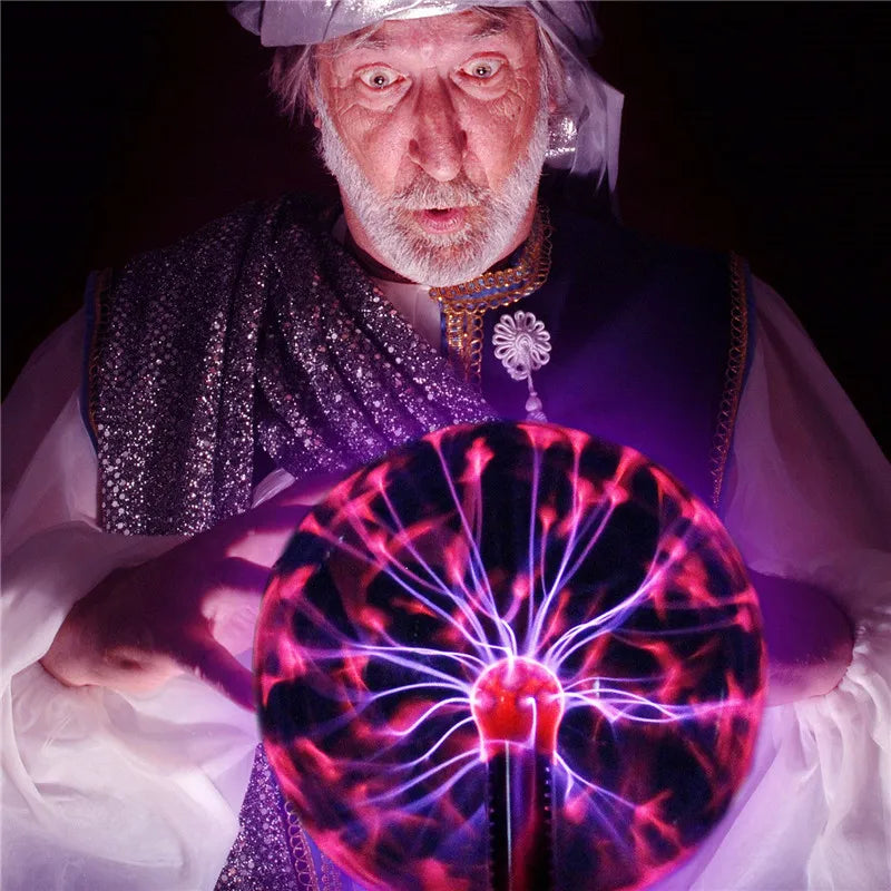 8-Inch Magic Plasma Ball Lamp – Touch-Sensitive Glass LED Night Light for Bedroom, Kids Party, and Science Decor