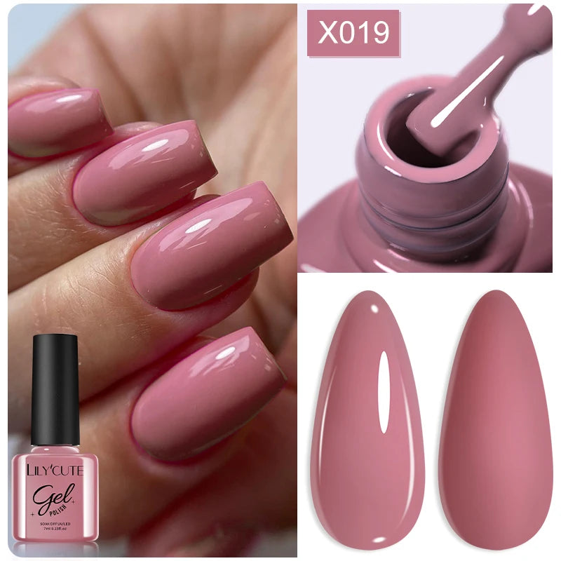 7ml Brown, Red & Purple Nail Gel Polish – Coffee Color Series Semi-Permanent Soak-Off UV Gel for Nail Art