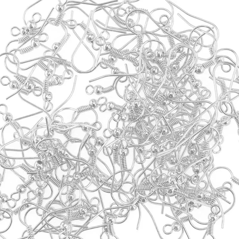 100/200pcs Stainless Steel Hypoallergenic Earring Hooks – DIY Jewelry Making Clasps & Findings for Handmade Earrings