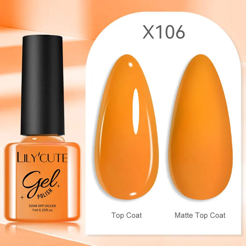 7ml Nail Gel Polish – 125 Solid Colors, Soak-Off UV LED Semi-Permanent Gel for Manicure