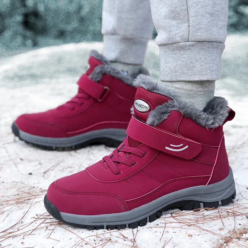 Women’s Ankle Snow Boots – Warm Plush Winter Platform Combat Style with Non-Slip Sole for Outdoor and Motorcycle Use