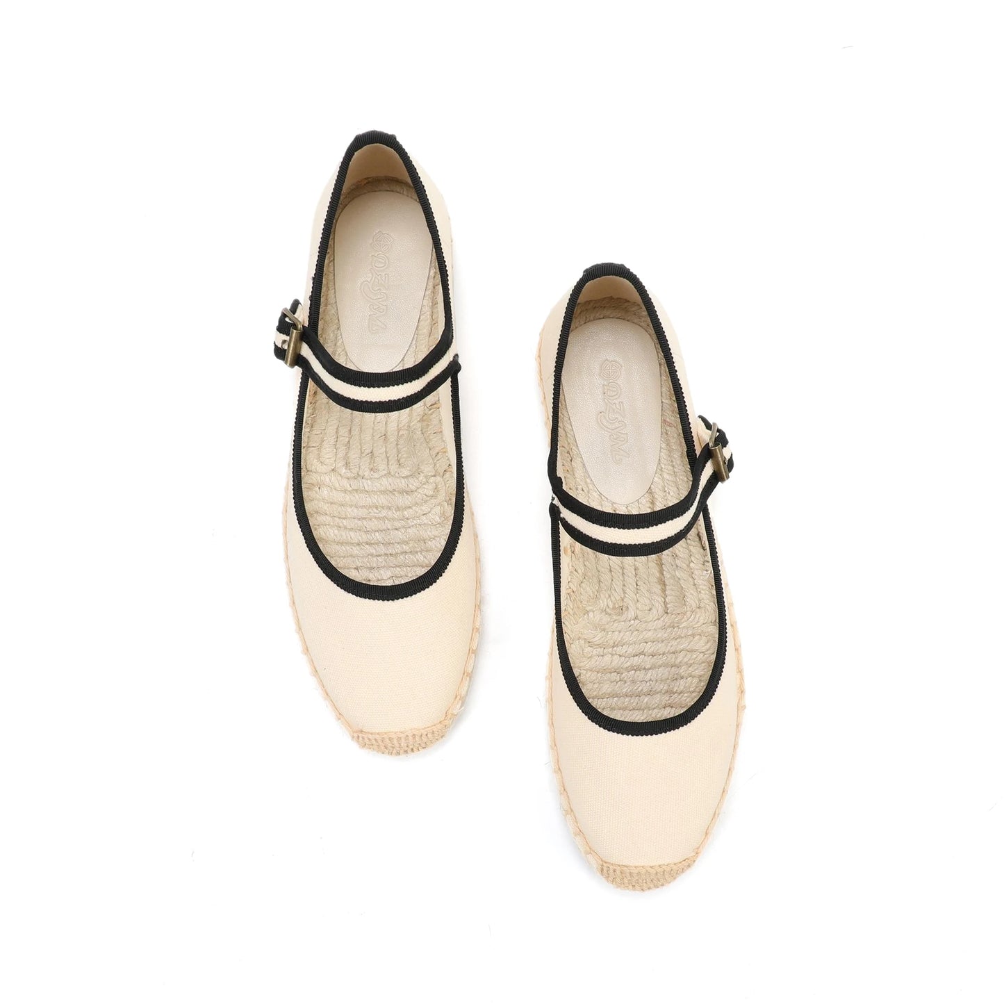 Breathable Canvas Mary Jane Espadrille Flats – Women's Loafers with Buckle Strap for Spring & Autumn