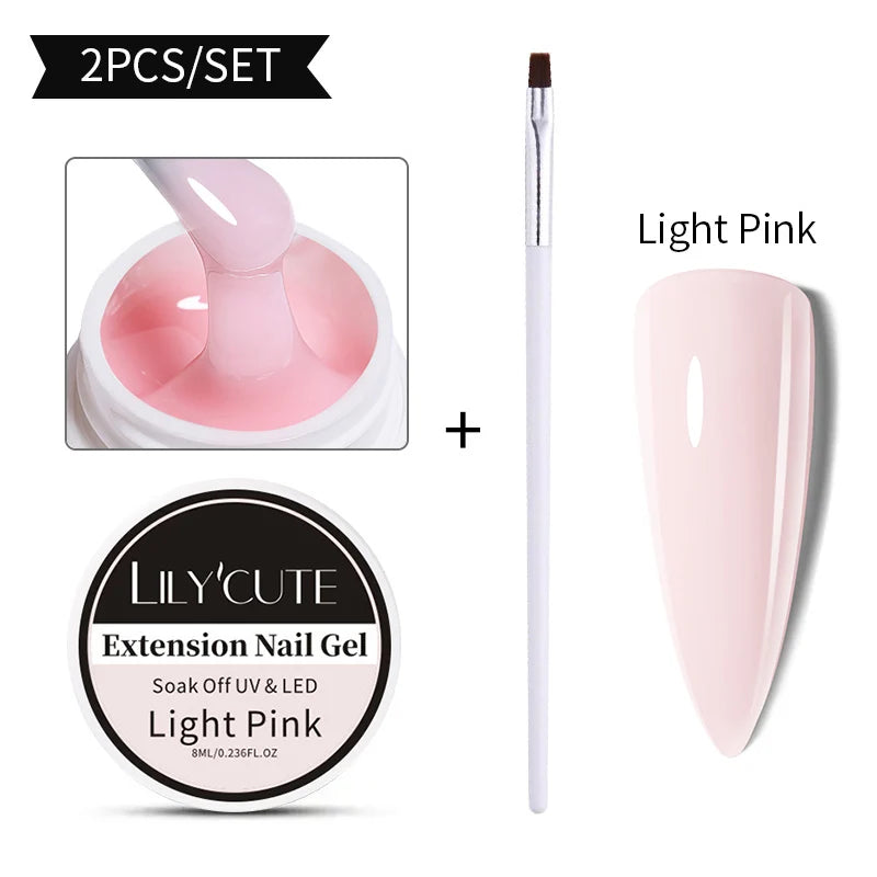 6-in-1 HEMA-Free Hard Gel Nail Polish – Clear Self-Leveling Nail Extension & Reinforcement Builder Gel (8ml)