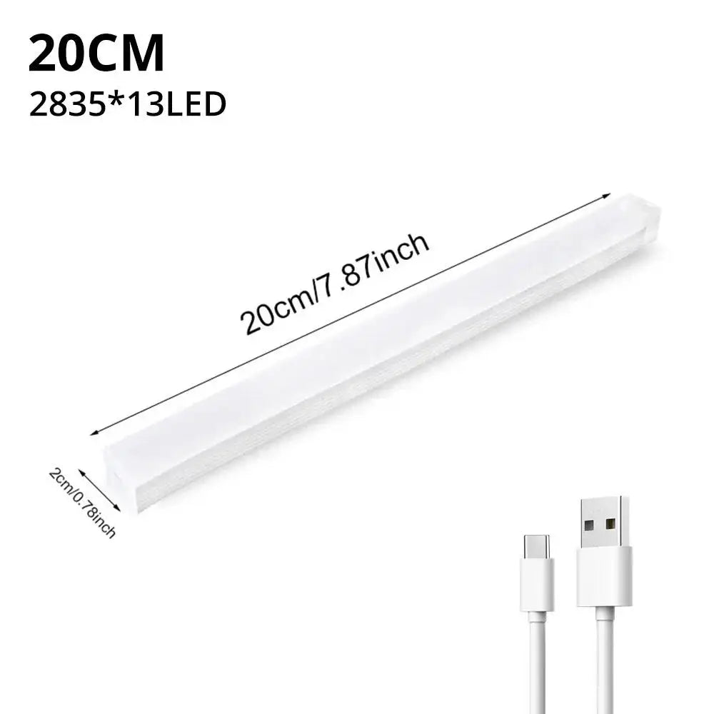 Wireless LED Motion Sensor Night Light – USB Rechargeable Magnetic Strip Light for Closet, Kitchen, Wardrobe, Aisle – Warm & White Light Options