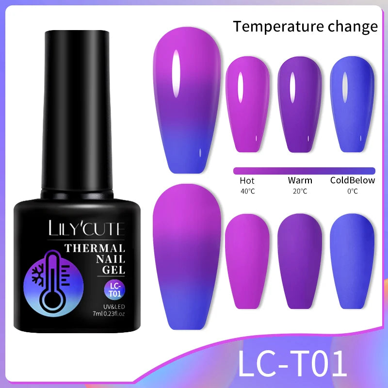 7ml Thermal Color-Changing Gel Nail Polish – Temperature Reactive Vernis with Matte & Bright Effect