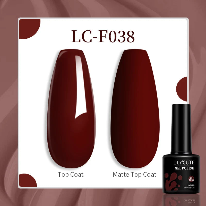 7ml Brown Earth Tone Gel Nail Polish – Coffee Color Series UV Soak-Off Varnish for Autumn & Winter